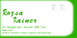 rozsa kainer business card